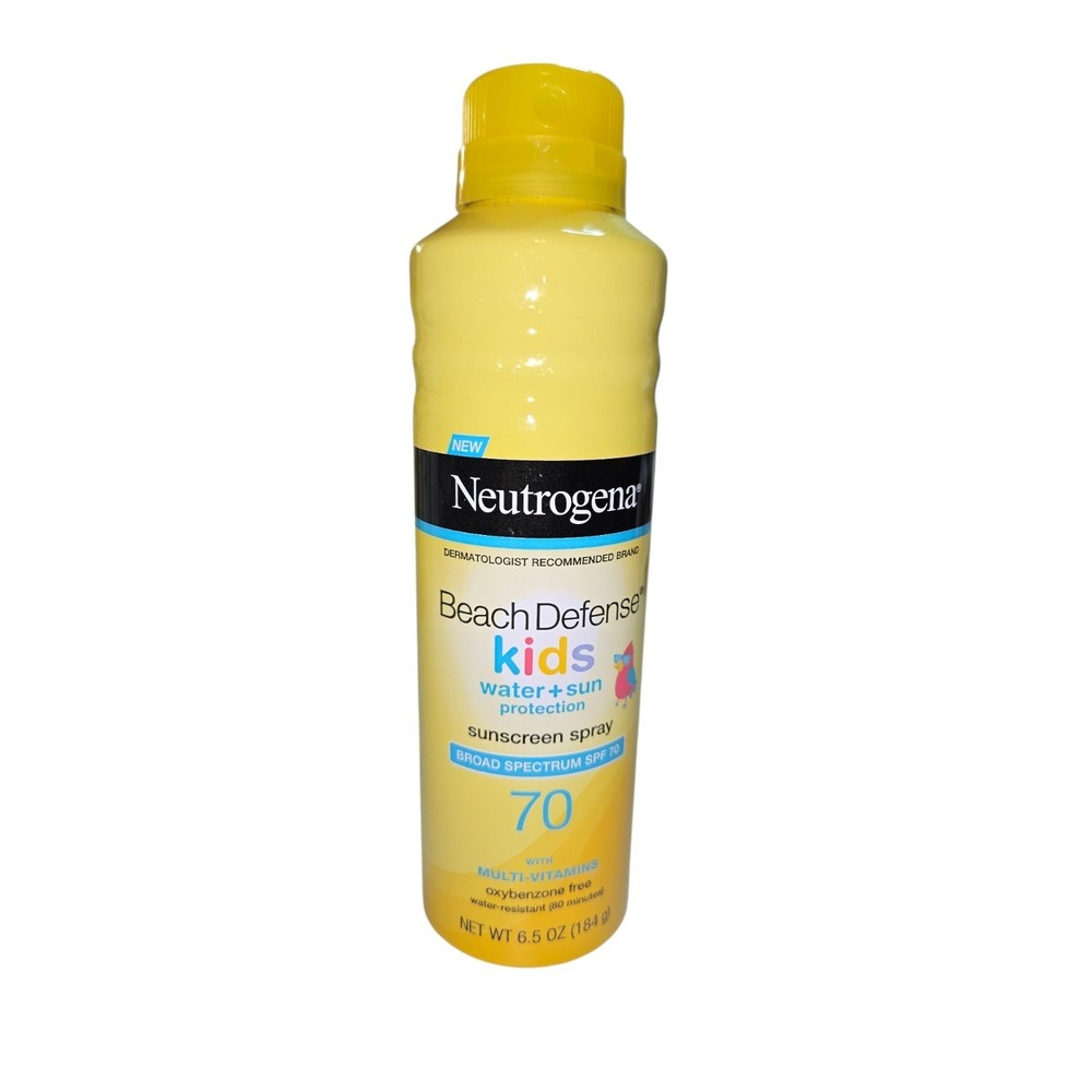 Neutrogena Kids Beach Sunscreen Spray SPF 70 Pack 6.5 oz Ea Can Exp 01/27